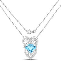 4.65 Carat Genuine Swiss Blue Topaz .925 Sterling Silver Pendant