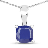 1.80 Carat Genuine Emerald, Glass Filled Ruby & Glass Filled Sapphire .925 Sterling Silver Pendant