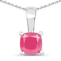 1.80 Carat Genuine Emerald, Glass Filled Ruby & Glass Filled Sapphire .925 Sterling Silver Pendant