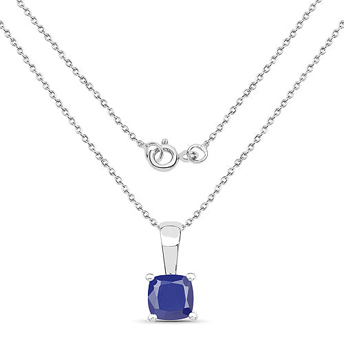 1.80 Carat Genuine Emerald, Glass Filled Ruby & Glass Filled Sapphire .925 Sterling Silver Pendant