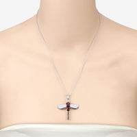 2.29 Carat Genuine Garnet and White Topaz .925 Sterling Silver Pendant