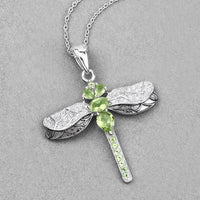 1.98 Carat Genuine Peridot and White Topaz .925 Sterling Silver Pendant