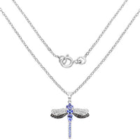 1.93 Carat Genuine Tanzanite and White Topaz .925 Sterling Silver Pendant