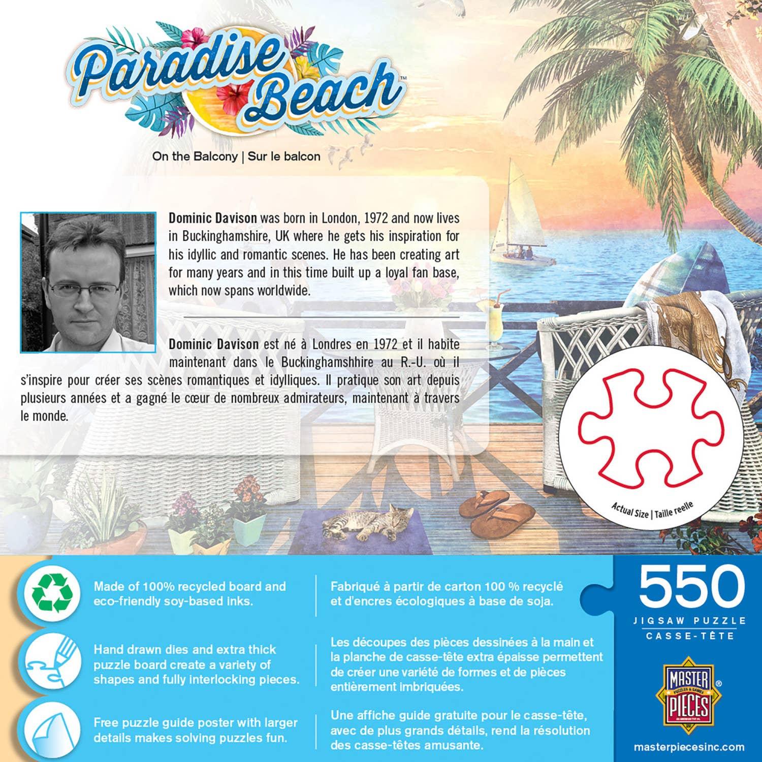 Paradise Beach - On the Balcony 550 Piece Puzzle by Masterpieces Puzzles - BIG FRENCHIES