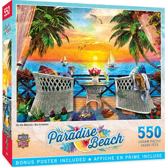 Paradise Beach - On the Balcony 550 Piece Puzzle by Masterpieces Puzzles - BIG FRENCHIES