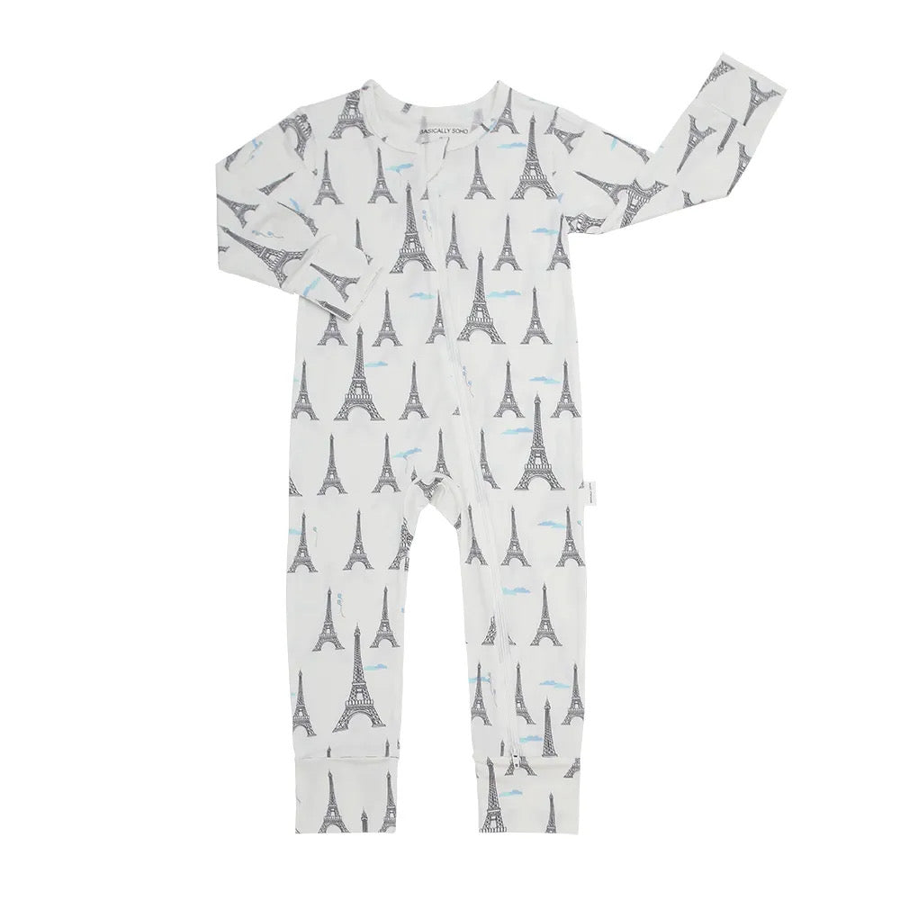 Paris Eiffel Tower Zippered Romper