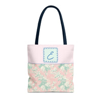 Pastel Eighties Aesthetic Tote Bag with Initial, Colorful Maximalist Tote Bag with Letter in Cute Doodle Frame, Teacher Appreciation Gift: E - BIG FRENCHIES