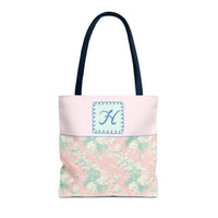 Pastel Eighties Aesthetic Tote Bag with Initial, Colorful Maximalist Tote Bag with Letter in Cute Doodle Frame, Teacher Appreciation Gift: H - BIG FRENCHIES