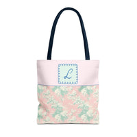 Pastel Eighties Aesthetic Tote Bag with Initial, Colorful Maximalist Tote Bag with Letter in Cute Doodle Frame, Teacher Appreciation Gift: L - BIG FRENCHIES