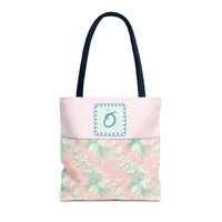 Pastel Eighties Aesthetic Tote Bag with Initial, Colorful Maximalist Tote Bag with Letter in Cute Doodle Frame, Teacher Appreciation Gift: O - BIG FRENCHIES