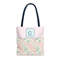 Pastel Eighties Aesthetic Tote Bag with Initial, Colorful Maximalist Tote Bag with Letter in Cute Doodle Frame, Teacher Appreciation Gift: Q - BIG FRENCHIES