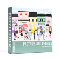 Pastries & Peonies 1000 Piece Puzzle by Puzzlefolk | Charming Street Scene Jigsaw Puzzle