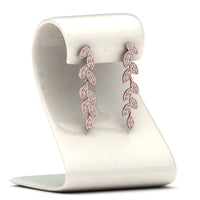 Pave Diamond Leaf Drop Earring