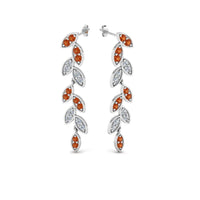Pave Diamond Leaf Drop Earring