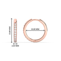 Pave Set Round Diamond Hinged Hoop Earrings