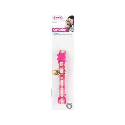 Pawise Pink Patterned Cat Collar with Bell 30 cm