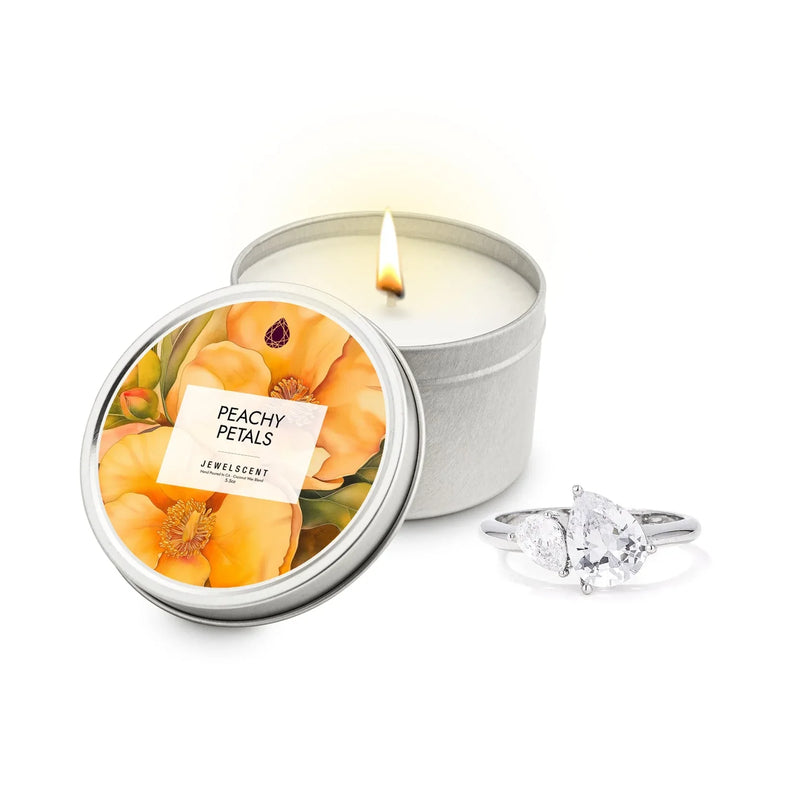 Peachy Petals 5.5oz Tin Jewelry Candle - BIG FRENCHIES