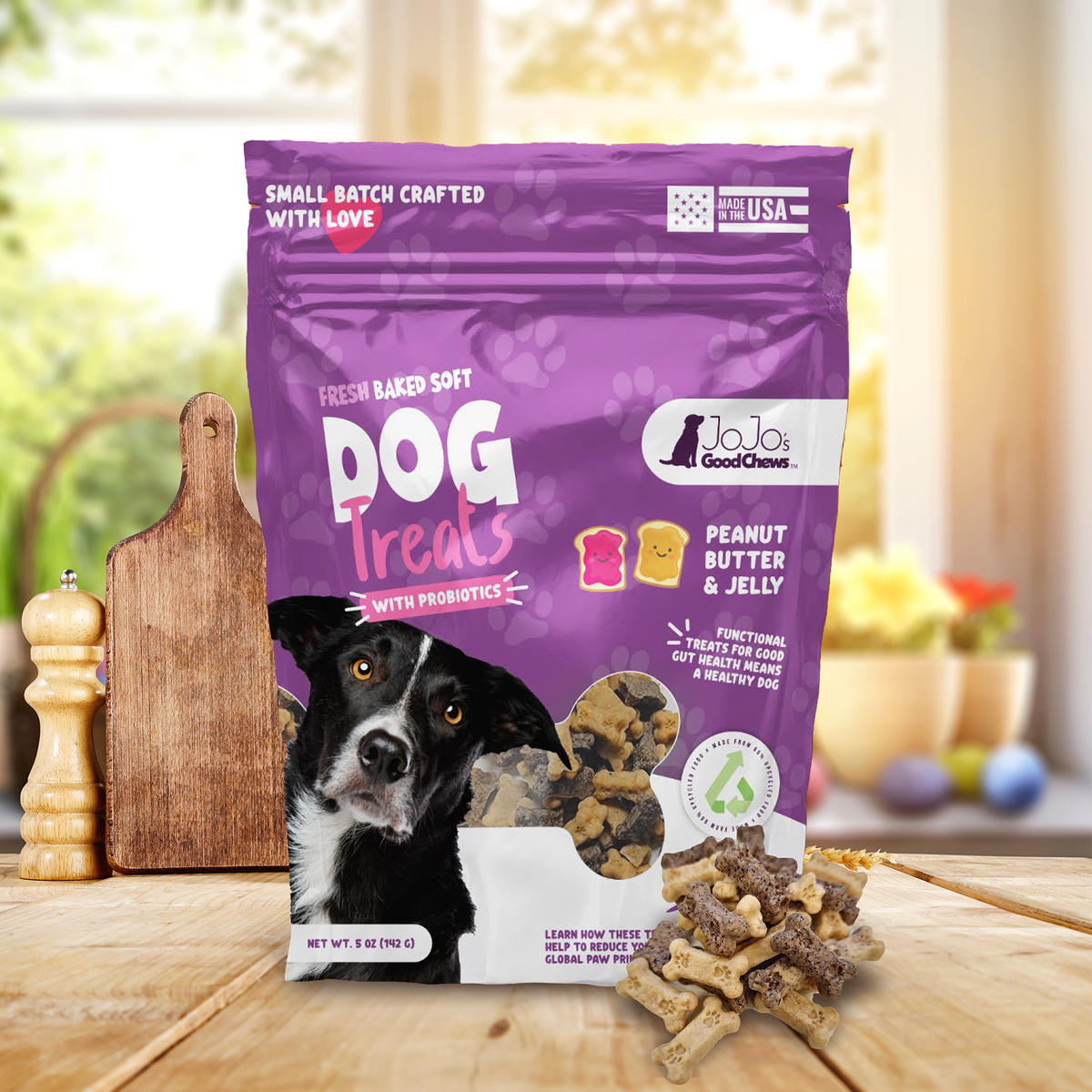 JoJo Good Chews Peanut Butter & Jelly Soft Chew Dog Treats (2-Pack) - BIG FRENCHIES