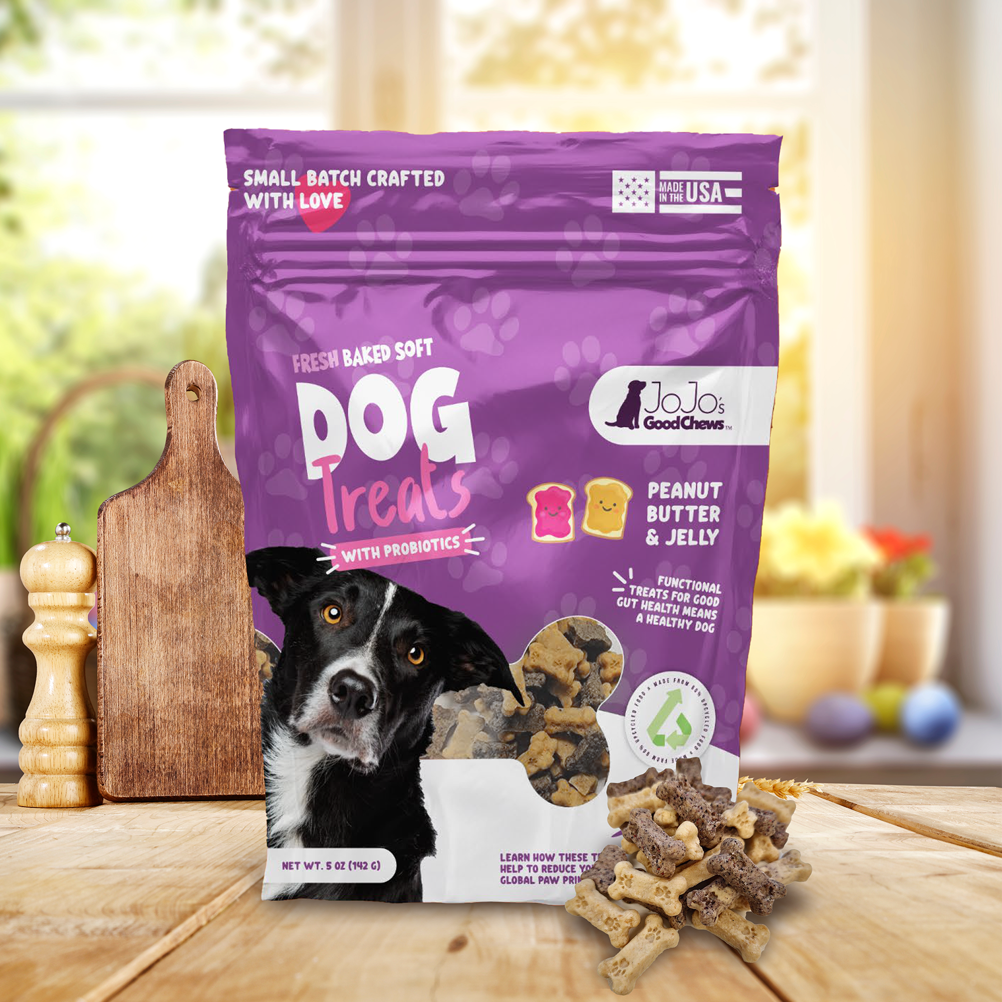 JoJo Good Chews Peanut Butter & Jelly Soft Chew Dog Treats (2-Pack) - BIG FRENCHIES