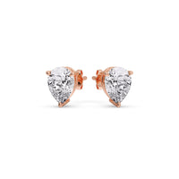 Three-Prong Pear Diamond Solitaire Stud Earrings (1.00ct - 10.00ct)