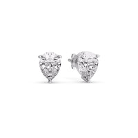 Three-Prong Pear Diamond Solitaire Stud Earrings (1.00ct - 10.00ct)