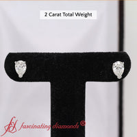 Three-Prong Pear Diamond Solitaire Stud Earrings (1.00ct - 10.00ct)