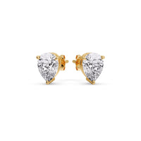 Three-Prong Pear Diamond Solitaire Stud Earrings (1.00ct - 10.00ct)