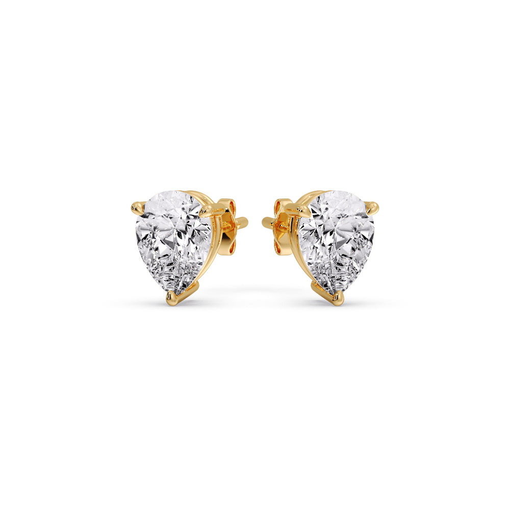 Three-Prong Pear Diamond Solitaire Stud Earrings (1.00ct - 10.00ct)
