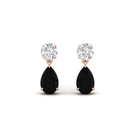 Round And Pear Drop Stud Earrings
