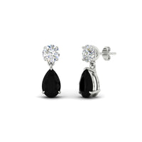 Round And Pear Drop Stud Earrings