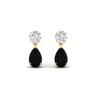 Round And Pear Drop Stud Earrings