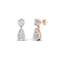 Round And Pear Drop Stud Earrings
