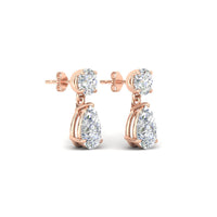 Round And Pear Drop Stud Earrings