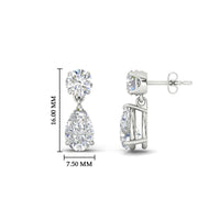 Round And Pear Drop Stud Earrings