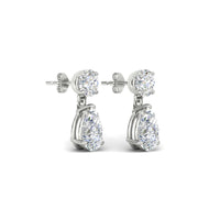 Round And Pear Drop Stud Earrings
