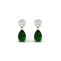Round And Pear Drop Stud Earrings