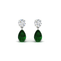 Round And Pear Drop Stud Earrings