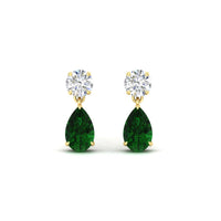Round And Pear Drop Stud Earrings