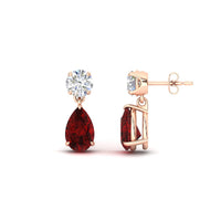Round And Pear Drop Stud Earrings