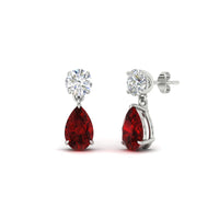 Round And Pear Drop Stud Earrings