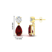 Round And Pear Drop Stud Earrings