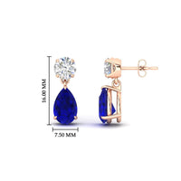 Round And Pear Drop Stud Earrings