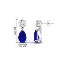 Round And Pear Drop Stud Earrings
