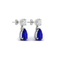 Round And Pear Drop Stud Earrings