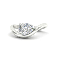 Curve Wave Pear Shaped Solitaire Diamond Ring