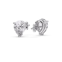 Three-Prong Pear Diamond Solitaire Stud Earrings (1.00ct - 10.00ct)