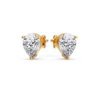 Three-Prong Pear Diamond Solitaire Stud Earrings (1.00ct - 10.00ct)