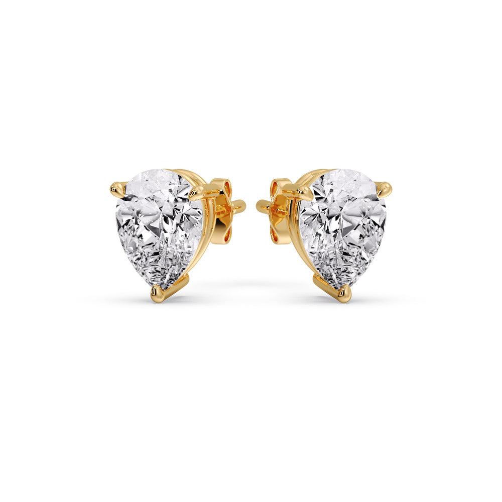 Three-Prong Pear Diamond Solitaire Stud Earrings (1.00ct - 10.00ct)
