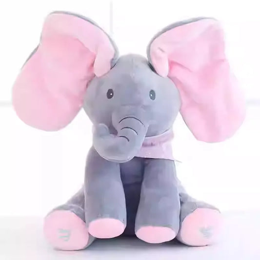 Interactive Peek-a-Boo Elephant Plush Toy - Educational Baby Toy for 6-18 Months