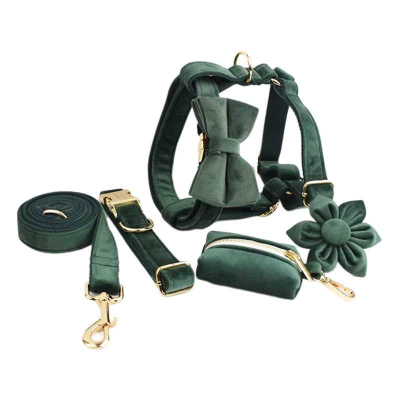 Personalized Velvet Dark Green Classic Set